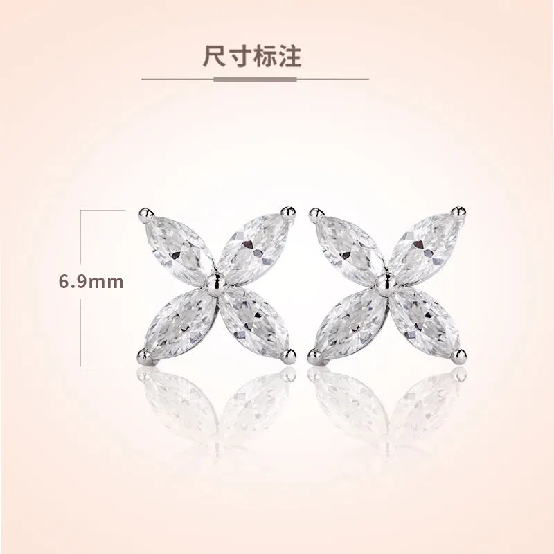 Real Moissant1 Carat D Color Earrings Necklace 100% 925 Sterling Silver Plated 18K Gold Engagement Wedding Party Fine Jewelry