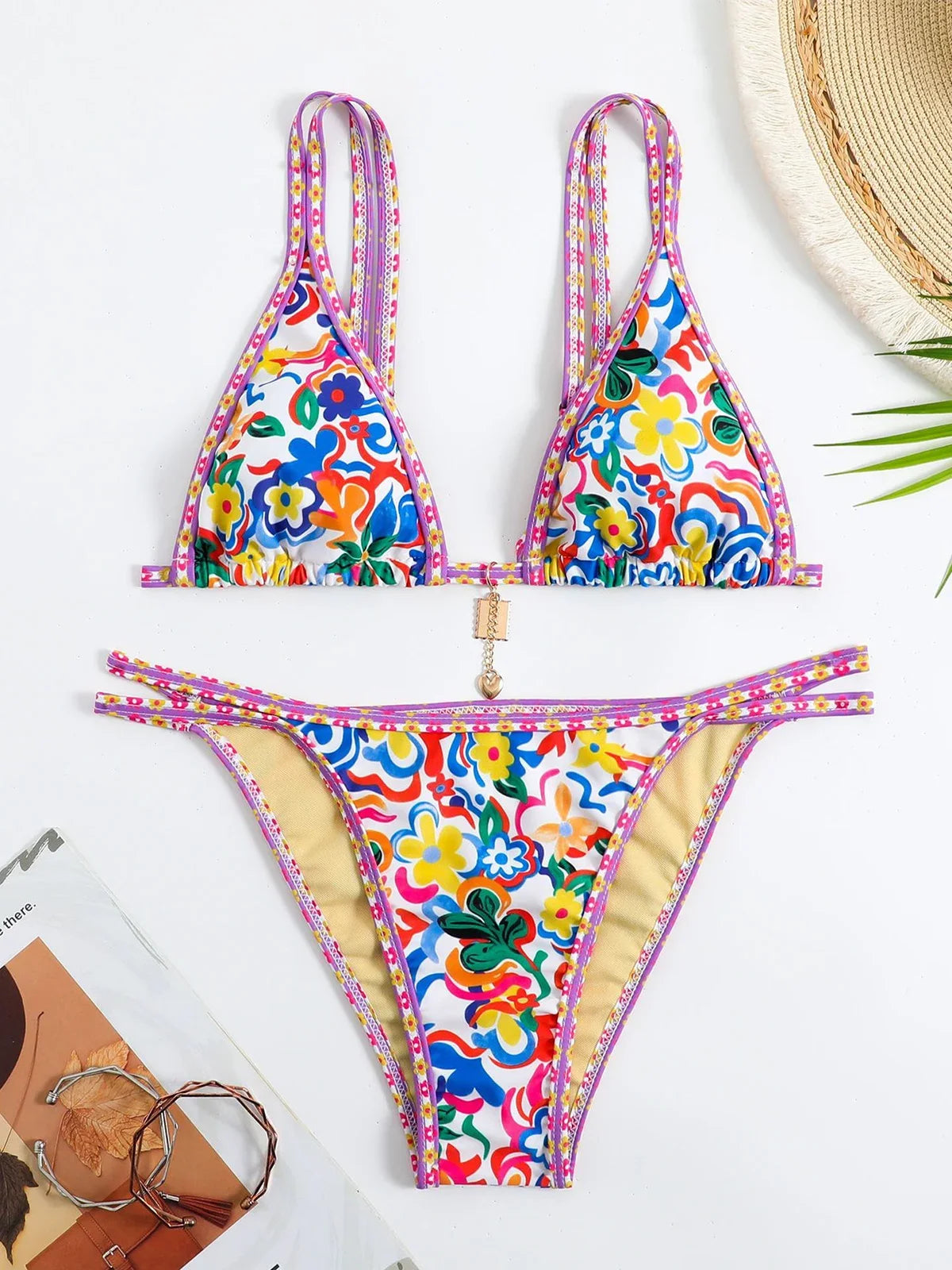 Floral Printed Bikinis 2025 Brazilian Bikini Women Swimwear Female Swimsuit Two-pieces Bikini Set Bathing Suit Swim Beach Wear