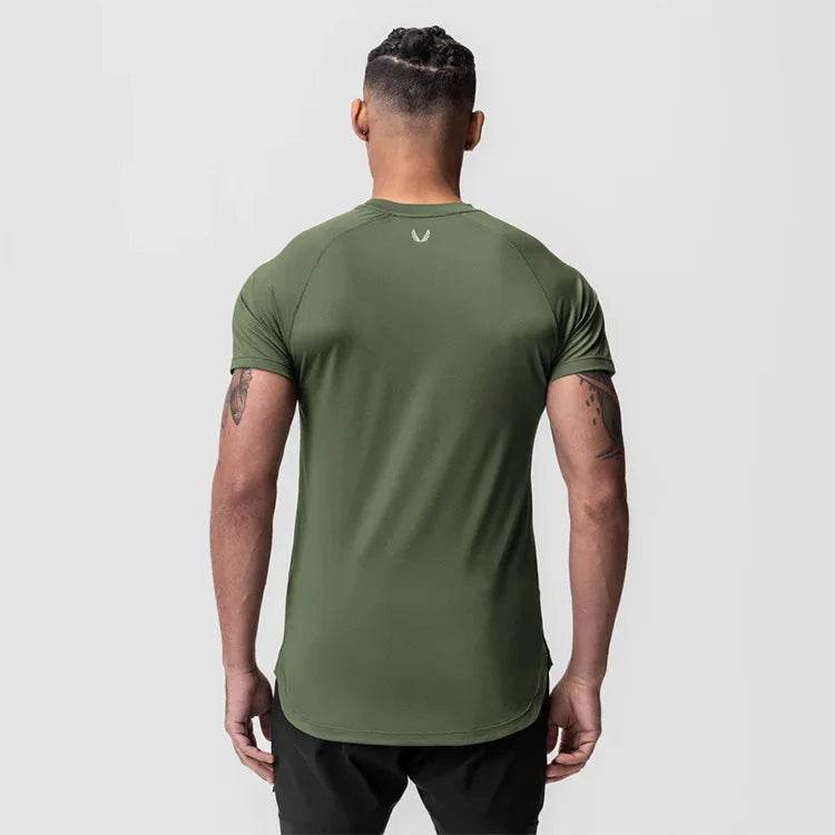 Gym Mens Summer Casual Skinny Compression T-Shirt Short Sleeve Tee Man Fitness Quick Dry Sport Sweatshirt Tops Workouts Clothing