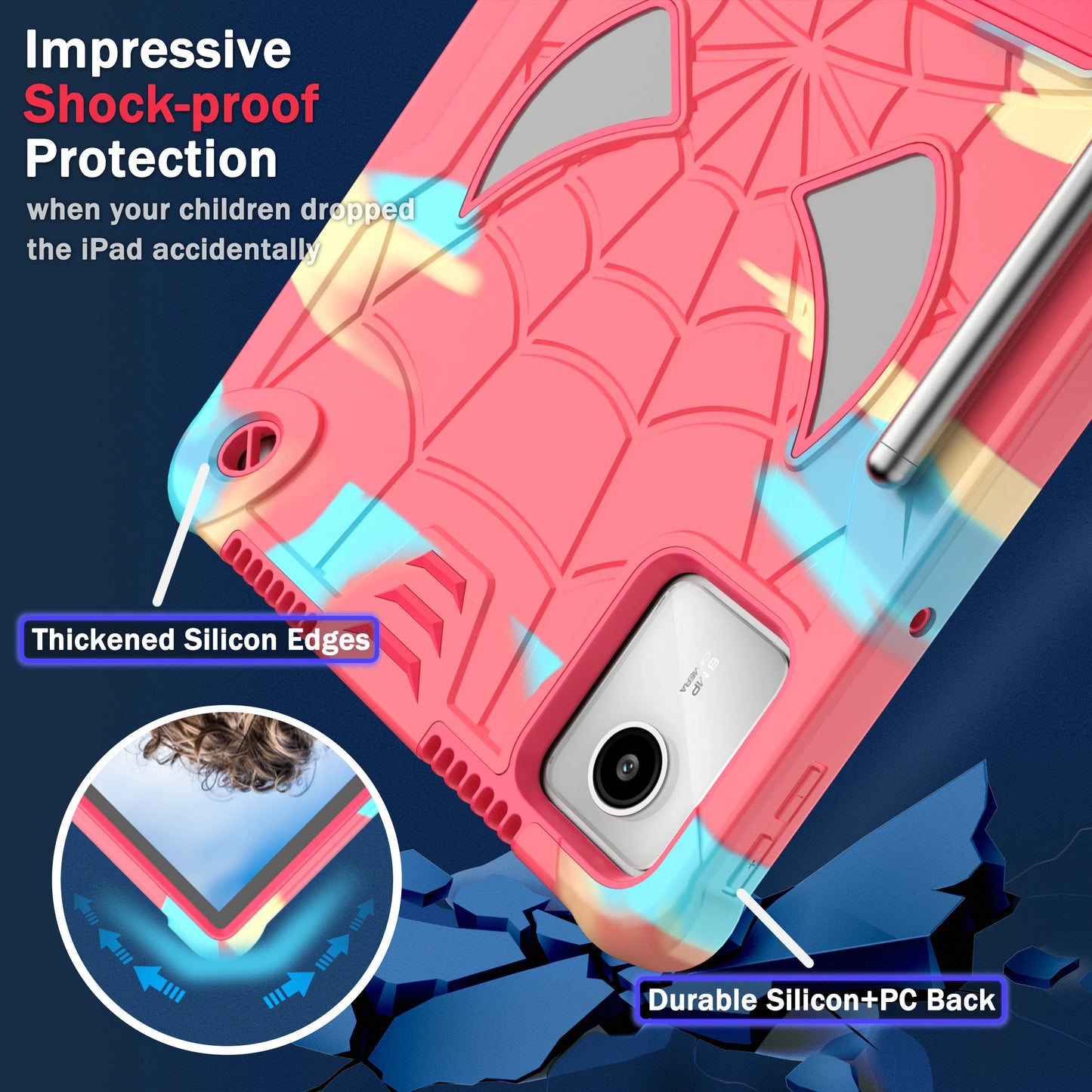 For Lenovo Tab M11 Xiaoxin Pad 2024 11 inch TB331FC TB330FU Lenovo Tab K11 Kids Safe Shockproof Spider Tablet Case Fundas Cover