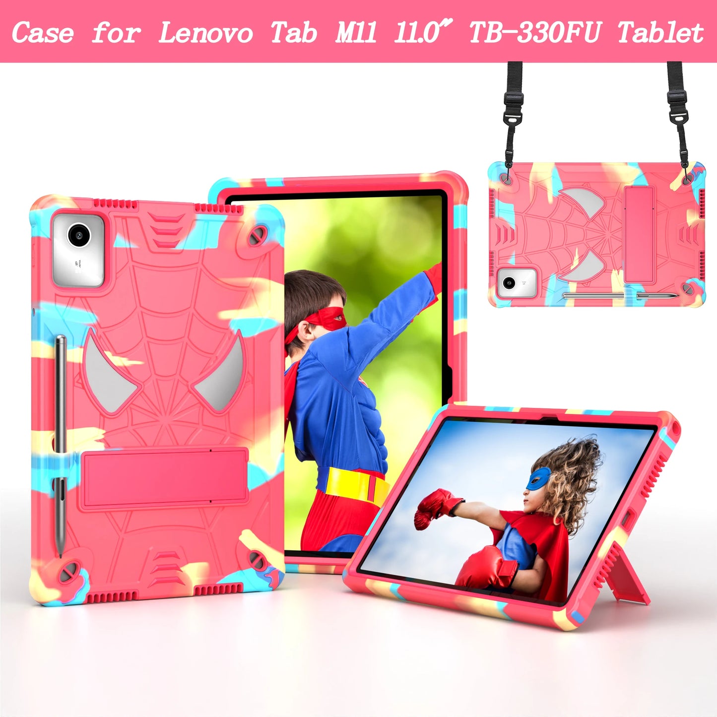 For Lenovo Tab M11 Xiaoxin Pad 2024 11 inch TB331FC TB330FU Lenovo Tab K11 Kids Safe Shockproof Spider Tablet Case Fundas Cover
