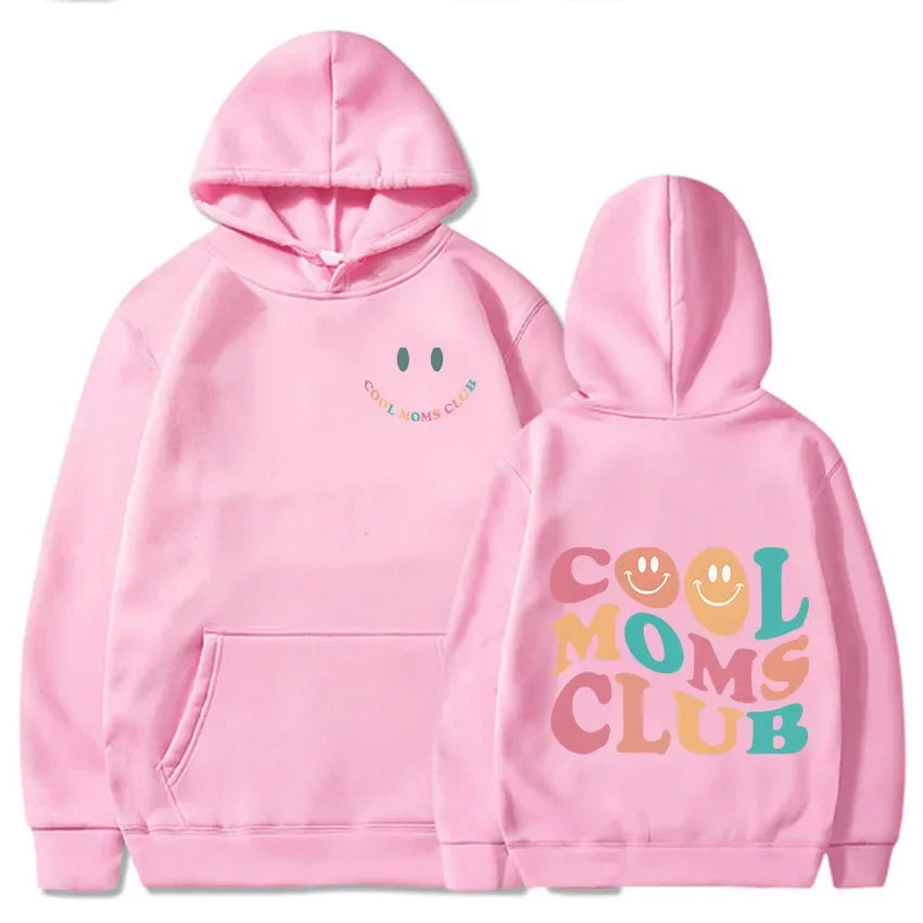 Cool Moms Club Double Sided Letter Printing Sweatshirts Men Cartoon Design Sense of Personality Fashion Long-sleeved Original