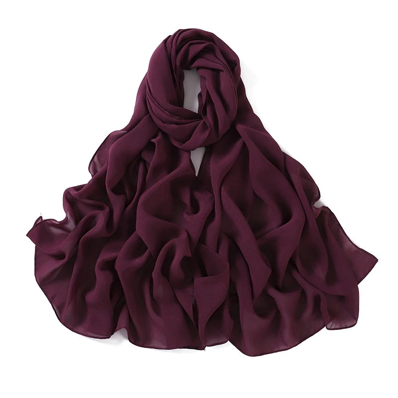 Women Muslim Chiffon Hijab Shawls Scarf Modal Cotton Jersey Hijabs Plain Soft For Woman Muslim Voile Head Wraps 70*180cm Islamic