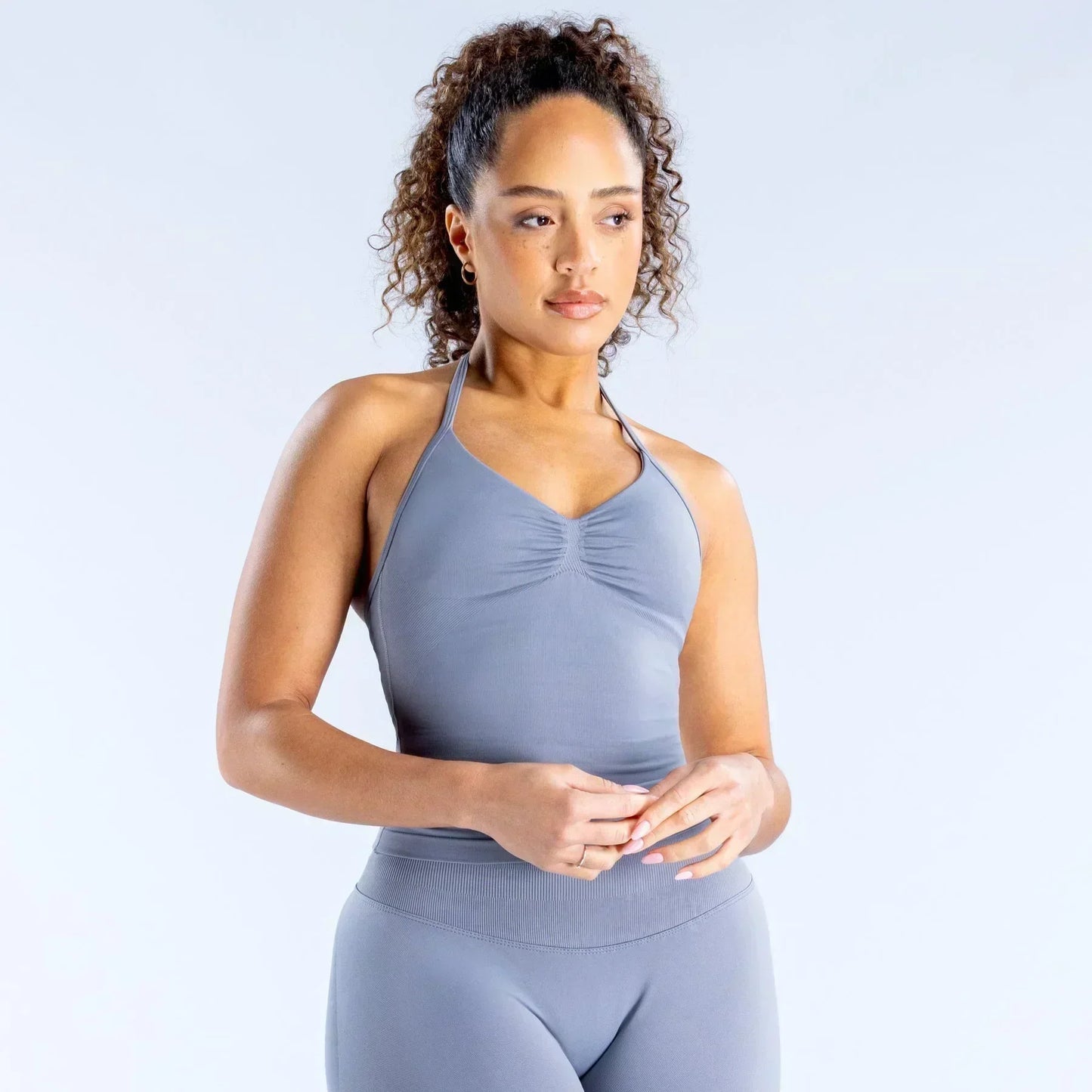 Four Seasons New Gym Fashion Yoga Gym Clothing Hip Pants Neck Bra Comfortable Dopamine Pilates Set