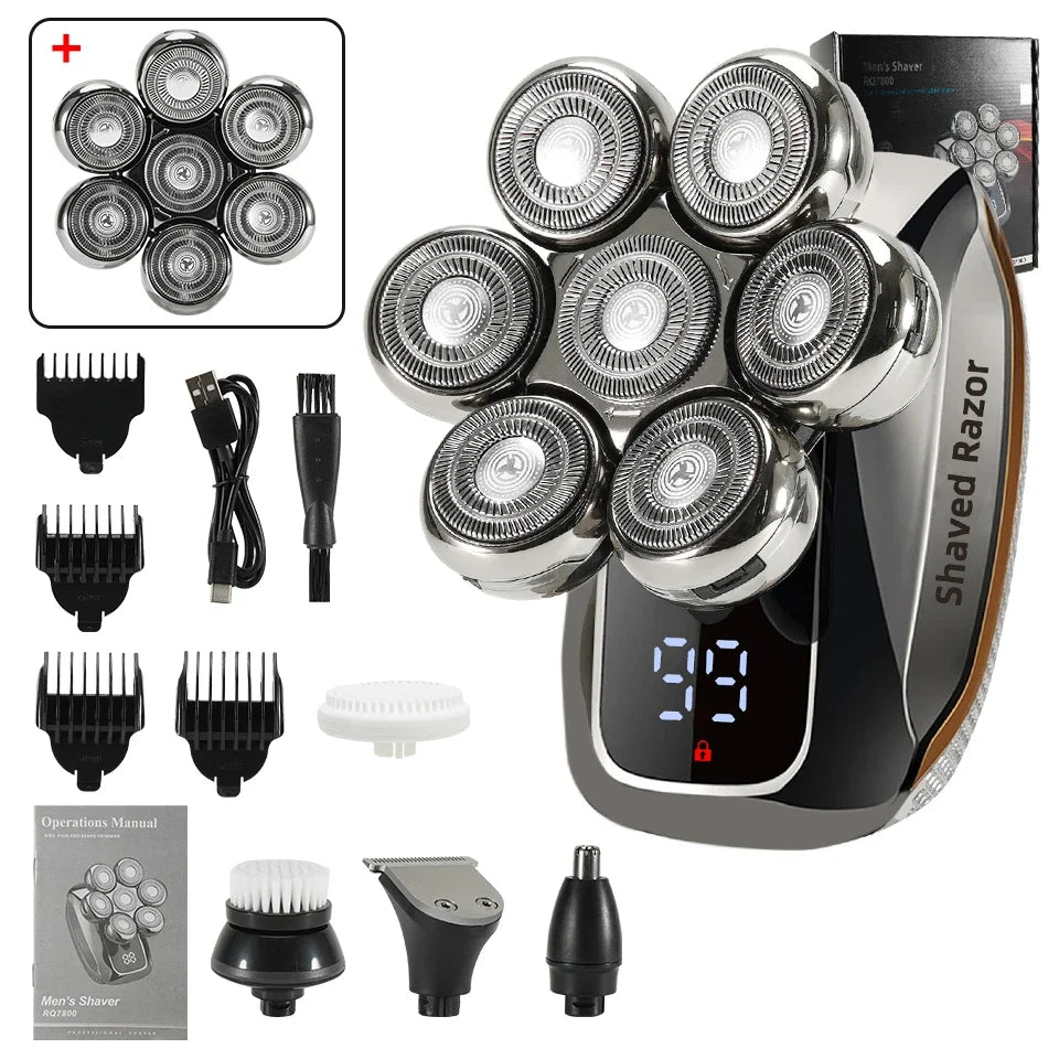 NEW Shaver For Men 7D Independently 7 Cutter Floating Head Waterproof Electric Razor Multifunction USB Charge Trimmer Men