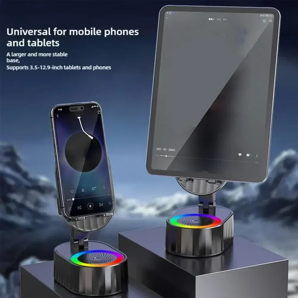 Mobile Cell Phone Stand Holder With Bluetooth Speaker HD Portable Wireless Speaker Adjustable Tablet Desktop Live Lazy Bracket
