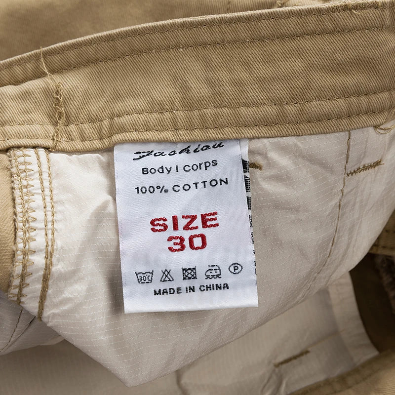 Summer sports shorts men's multi pocket oversized loose casual pants pure cotton wear-resistant knee length workwear shorts