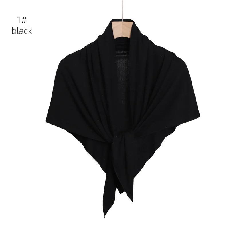 Women High Quality Muslim Cotton Modal Hijab Shawls Plain Triangle Wrap Beach Summer Islamic Ramadan Snood Scarves 140*70*95Cm