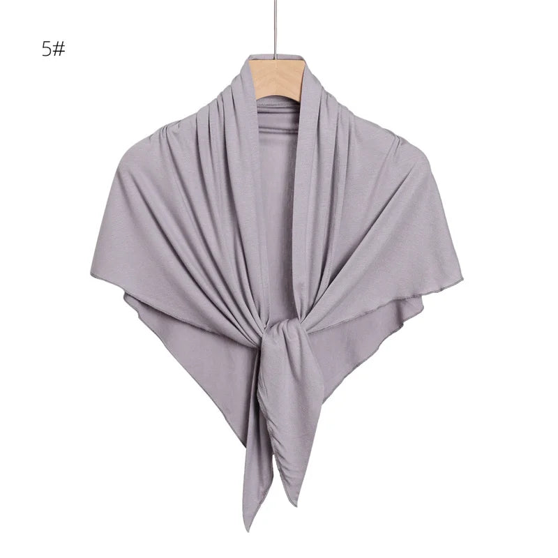 Women High Quality Muslim Cotton Modal Hijab Shawls Plain Triangle Wrap Beach Summer Islamic Ramadan Snood Scarves 140*70*95Cm