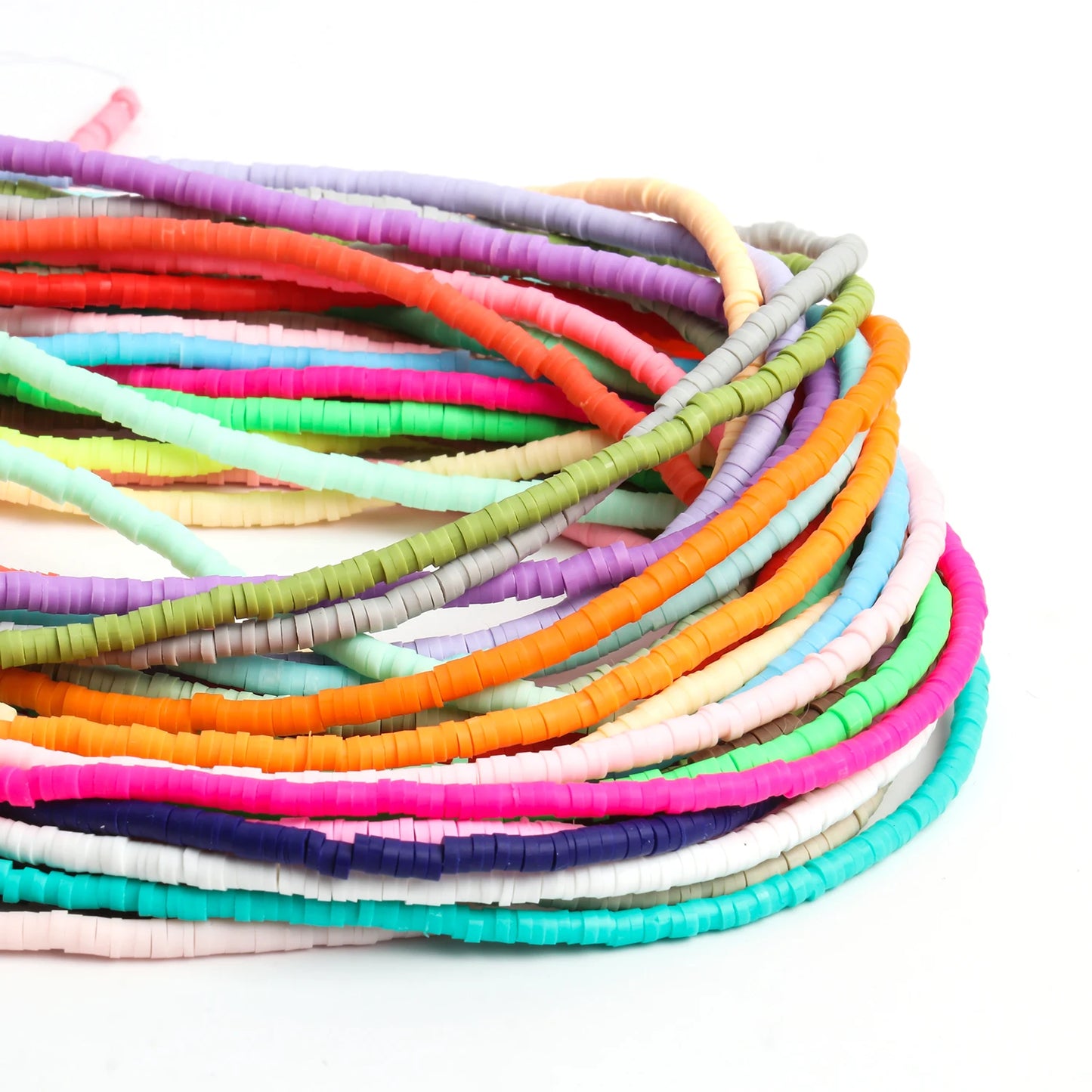 350pcs Multicolors 3mm Slice Polymer Clay Spacer Beads Chip Disk Heishi Beads For Jewelry Making DIY Bracelets Accessories 15''