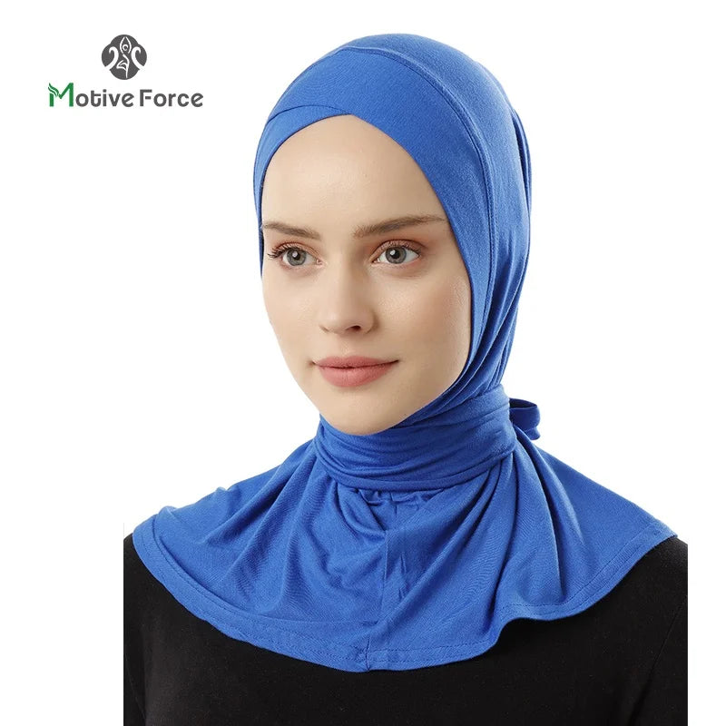 Muslim Modal Sport Hijab Abaya White Head Scarf Hijabs For Woman Abayas Women Jersey Turbans Islamic Turban Wrap Instant shawl
