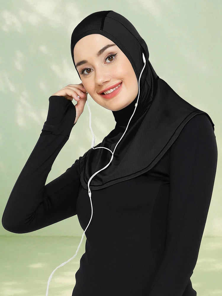 Muslims Instant Headscarf For Female Headscarf Headscarf That Can Be Worn With Headphones Breathable Comfort Sporty Headscarf 