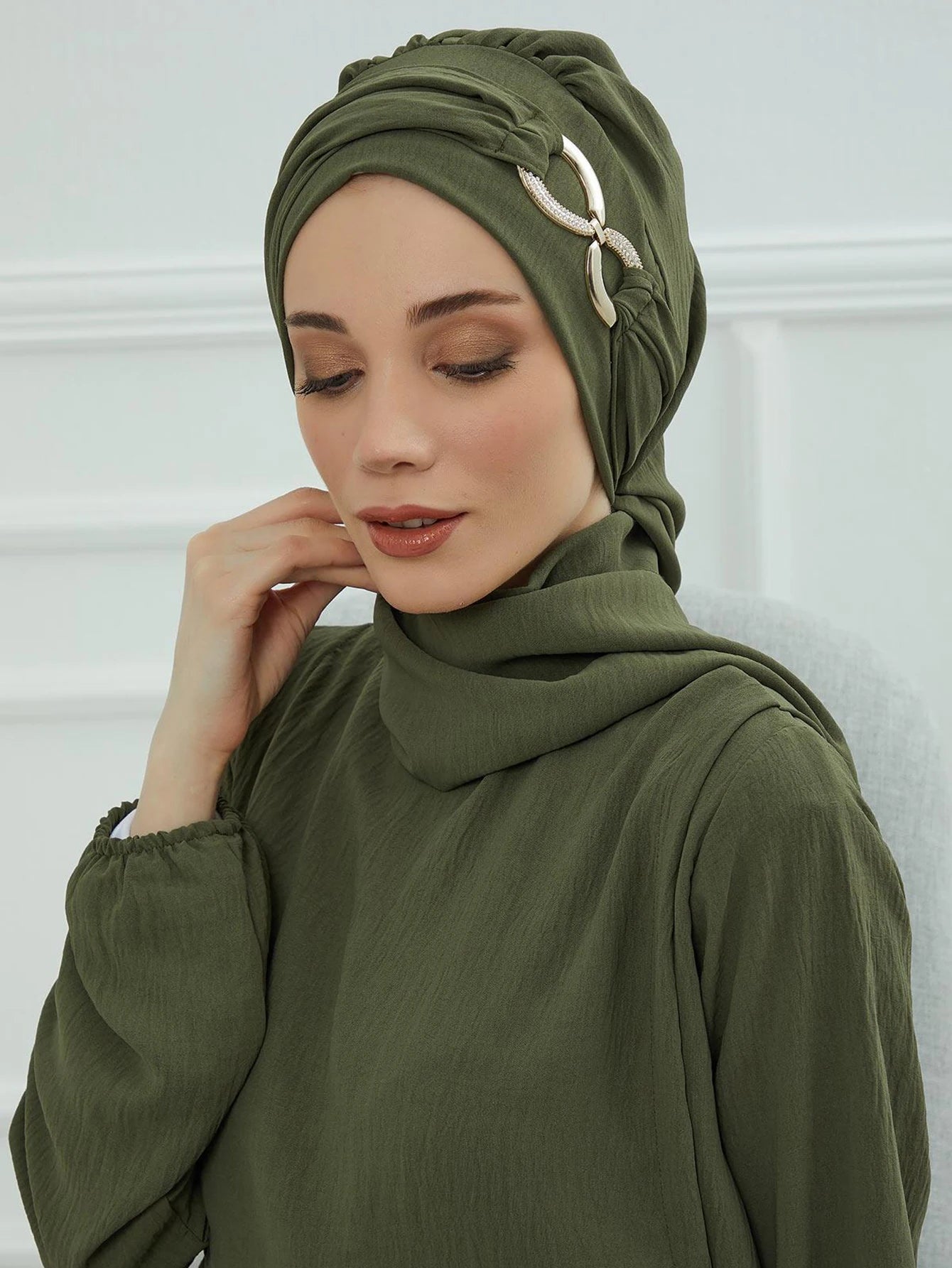 Instant Turban Scarf Head Turbans Hijab Women Headwear With Unique Accessories Butterfly Metal Buckle Design
