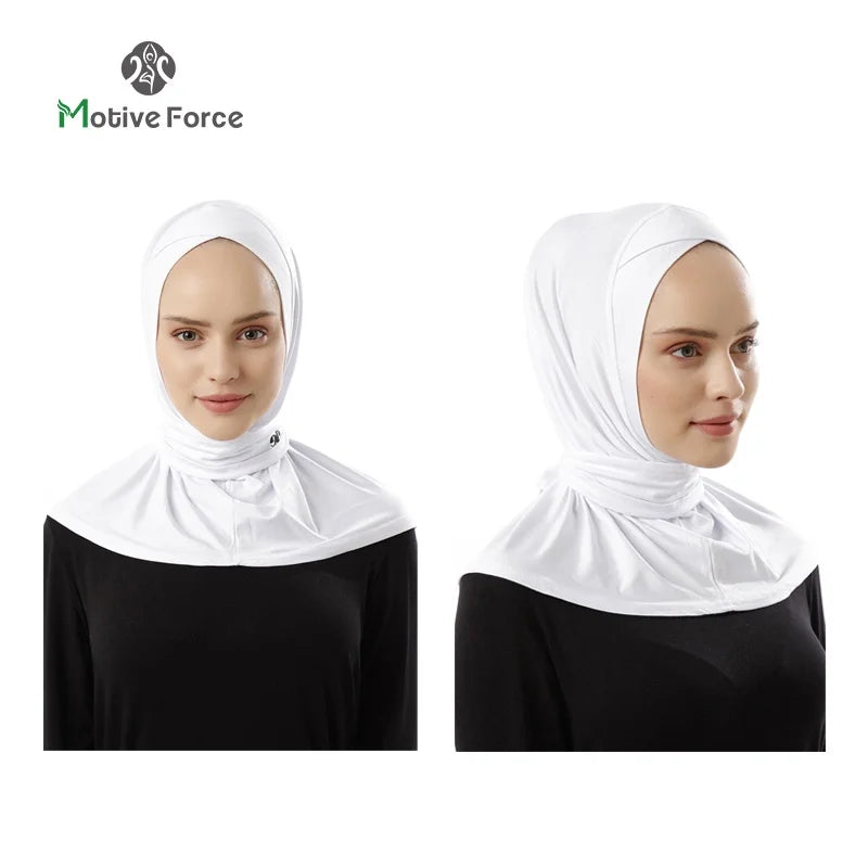 Muslim Modal Sport Hijab Abaya White Head Scarf Hijabs For Woman Abayas Women Jersey Turbans Islamic Turban Wrap Instant shawl
