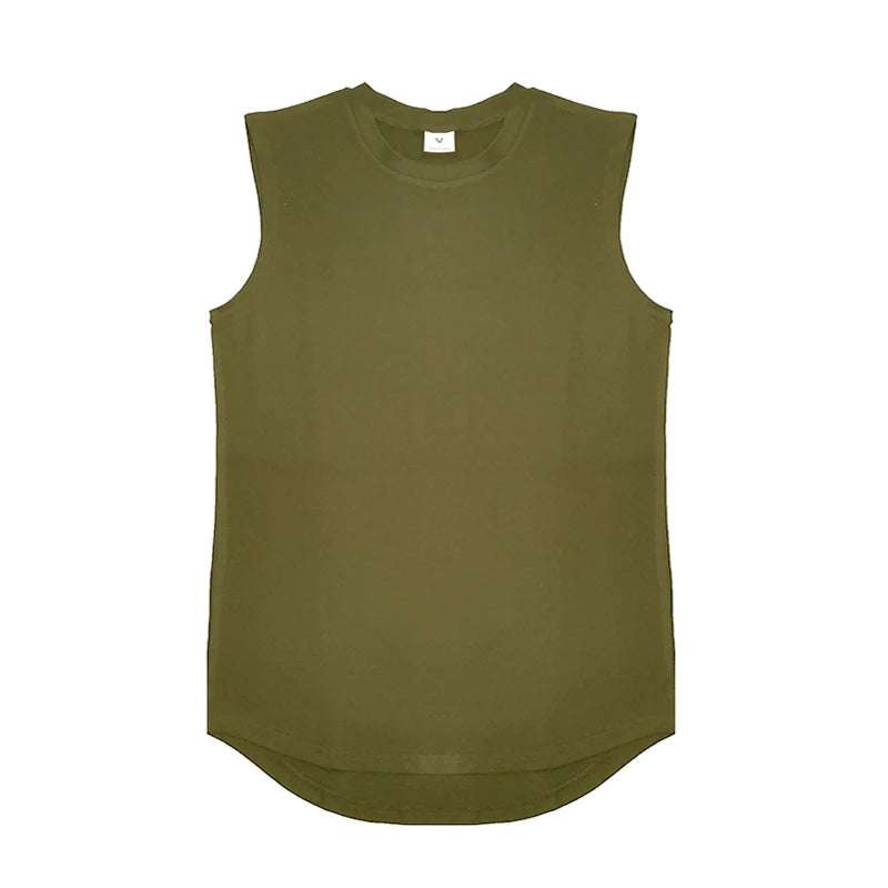 Gym Fitness Sport Clothing Summer Cool Cotton Breathable Vests Mens Bodybuilding Muscle Tank Tops Workout Sleeveless T-Shirts