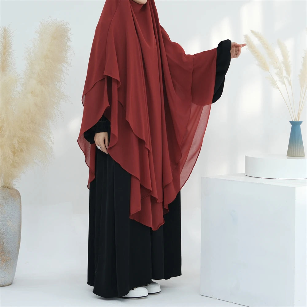 Ramadan Eid Dubai Chiffon Niqab Maxi Khimar Abaya Damen Islam Muslim Hijab Dress Abayas For Women Kebaya Hijabs Femme Musulmane