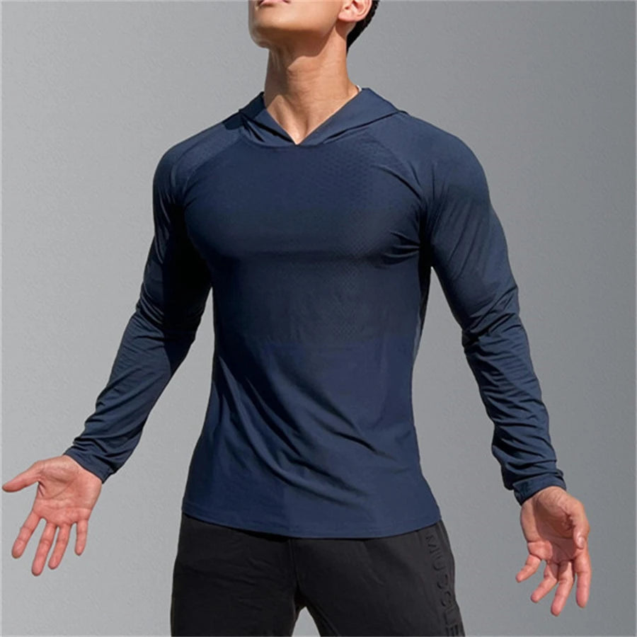 Men's Fitness Running Sports Hoodies Gym Joggers Hooded 2023 New Outdoor Sport Athletic Clothing Male Training Sweatshirt Tops