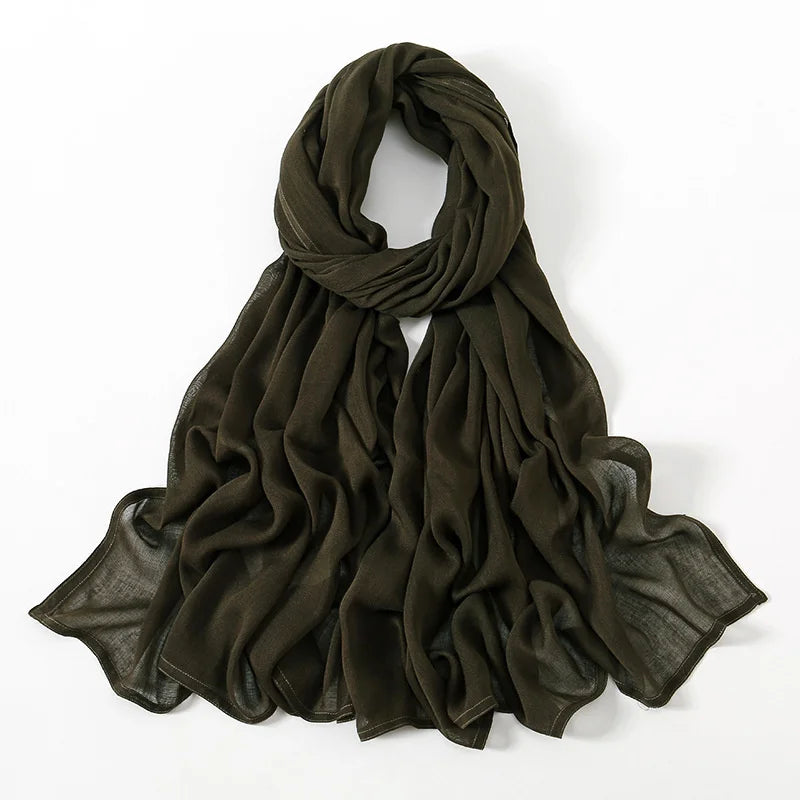 180*95cm Big Size Women Plain Solid Cotton Rayon Hijab Scarf Lady High Quality Wraps Shawls Muslim Modal Headband Islamic