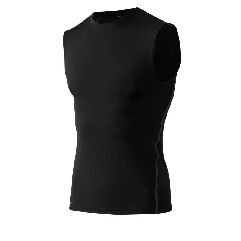 Men's Gyms Clothing Sports Fitness Tank Top Quick Dry Vest Workout Running Sportswear Tops Round Neck Sports Shirt