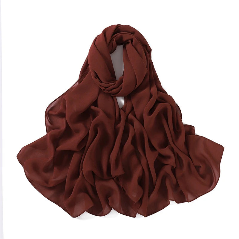 Women Muslim Chiffon Hijab Shawls Scarf Modal Cotton Jersey Hijabs Plain Soft For Woman Muslim Voile Head Wraps 70*180cm Islamic