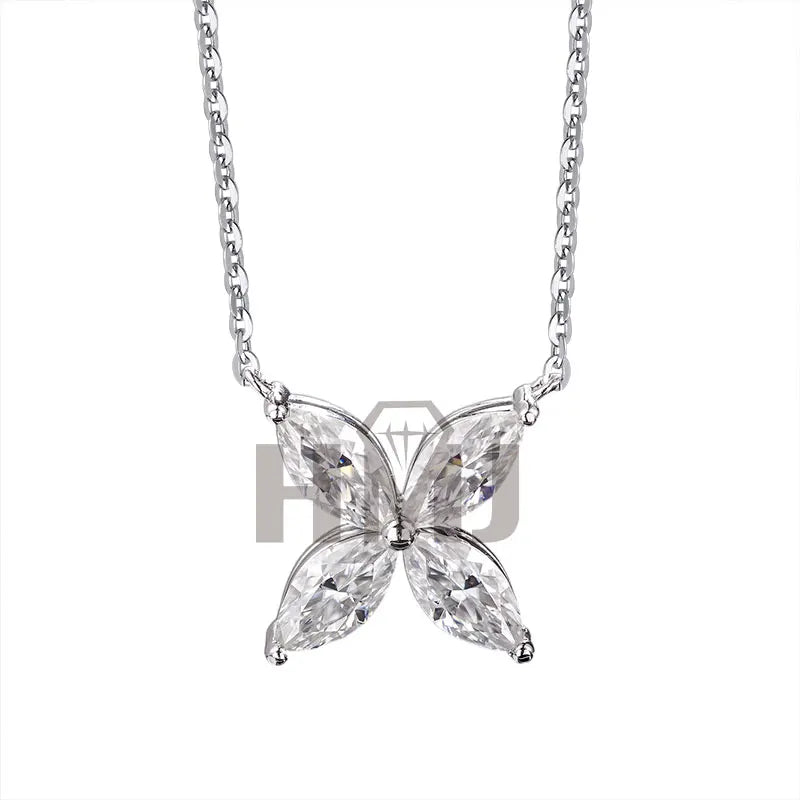 Real Mojssanite 1 Carat D Color Earrings Necklace 100% 925 Sterling Silver Plated 18K Gold Engagement Wedding Party Fine Jewelry