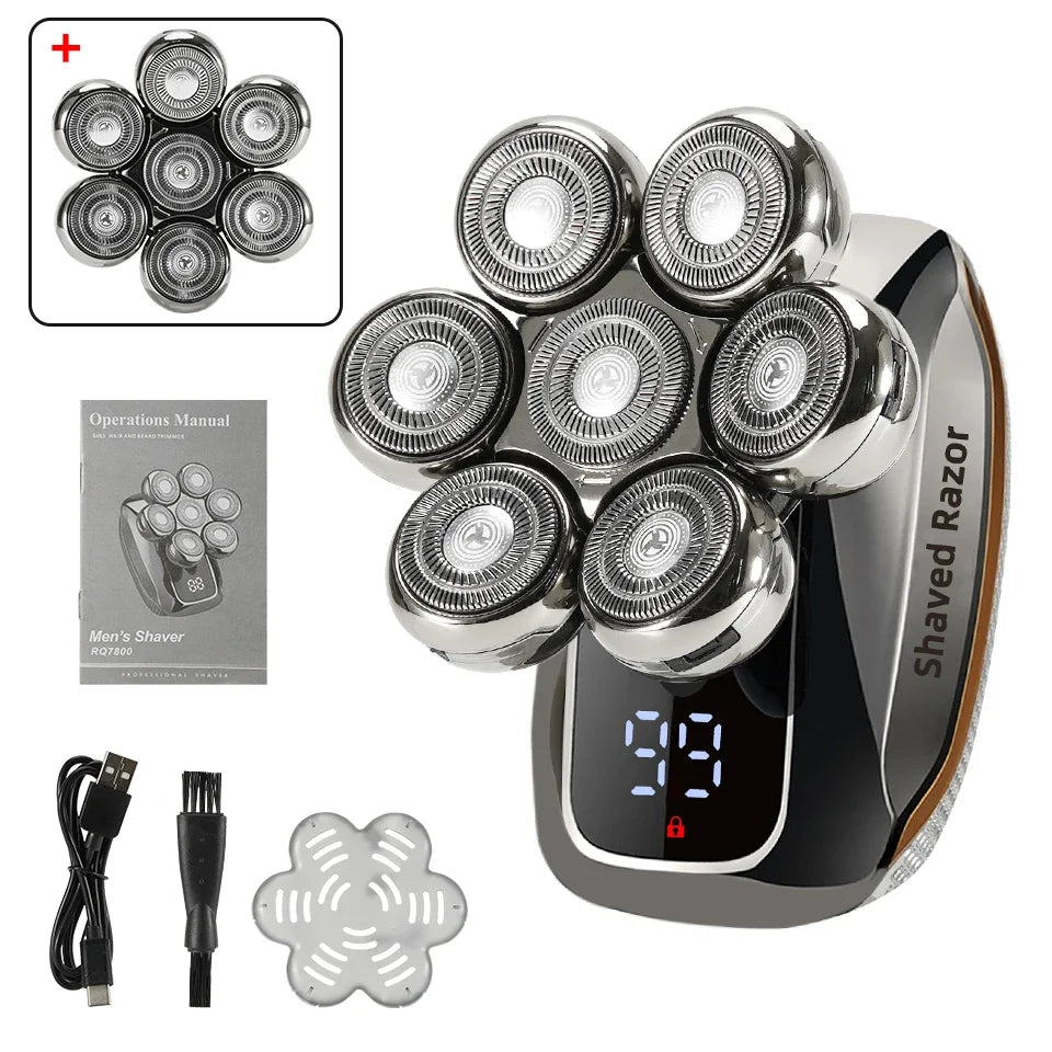 NEW Shaver For Men 7D Independently 7 Cutter Floating Head Waterproof Electric Razor Multifunction USB Charge Trimmer Men