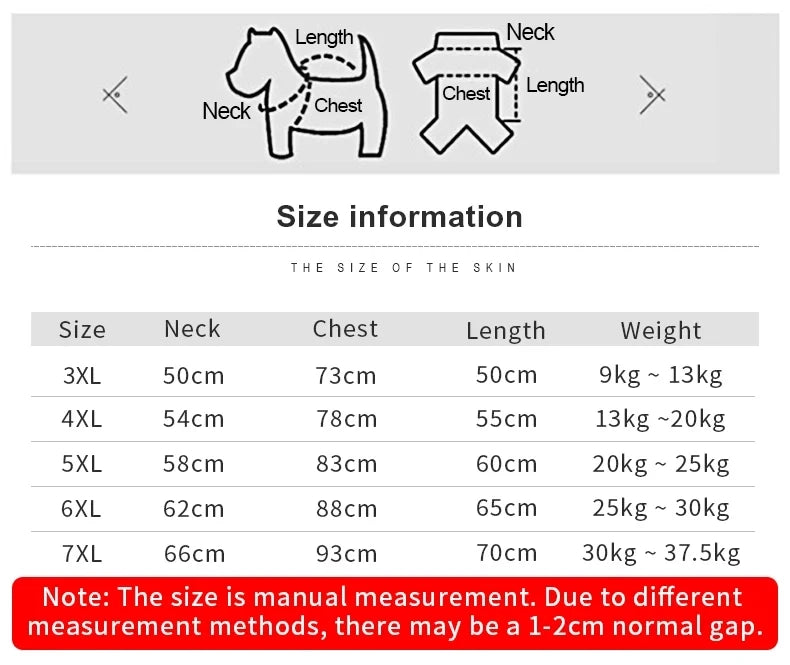 3XL-7XL Winter Thick Big Dog Clothes Lambs Wool Jacket for Medium Large Dogs Windproof Coat Pet Accessories
