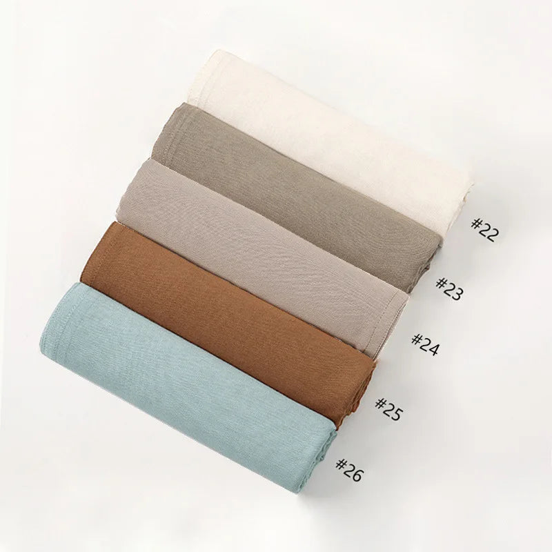 180*95cm Big Size Women Plain Solid Cotton Rayon Hijab Scarf Lady High Quality Wraps Shawls Muslim Modal Headband Islamic