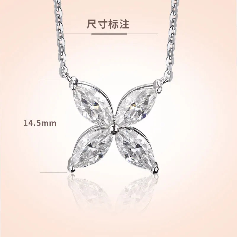 Real Moissant1 Carat D Color Earrings Necklace 100% 925 Sterling Silver Plated 18K Gold Engagement Wedding Party Fine Jewelry