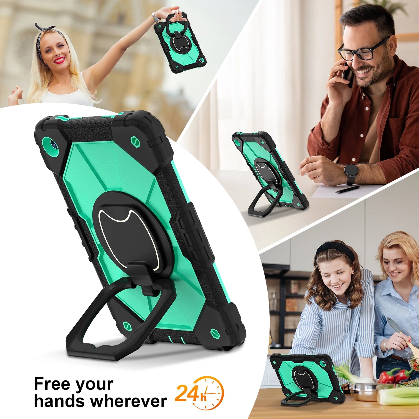 For Samsung Galaxy Tab A9 plus Funda a9 8.7 inch Kids Case X115N A7Lite T220 225 Tab A8 10.5inch Tablet Stand Shockproof Cover