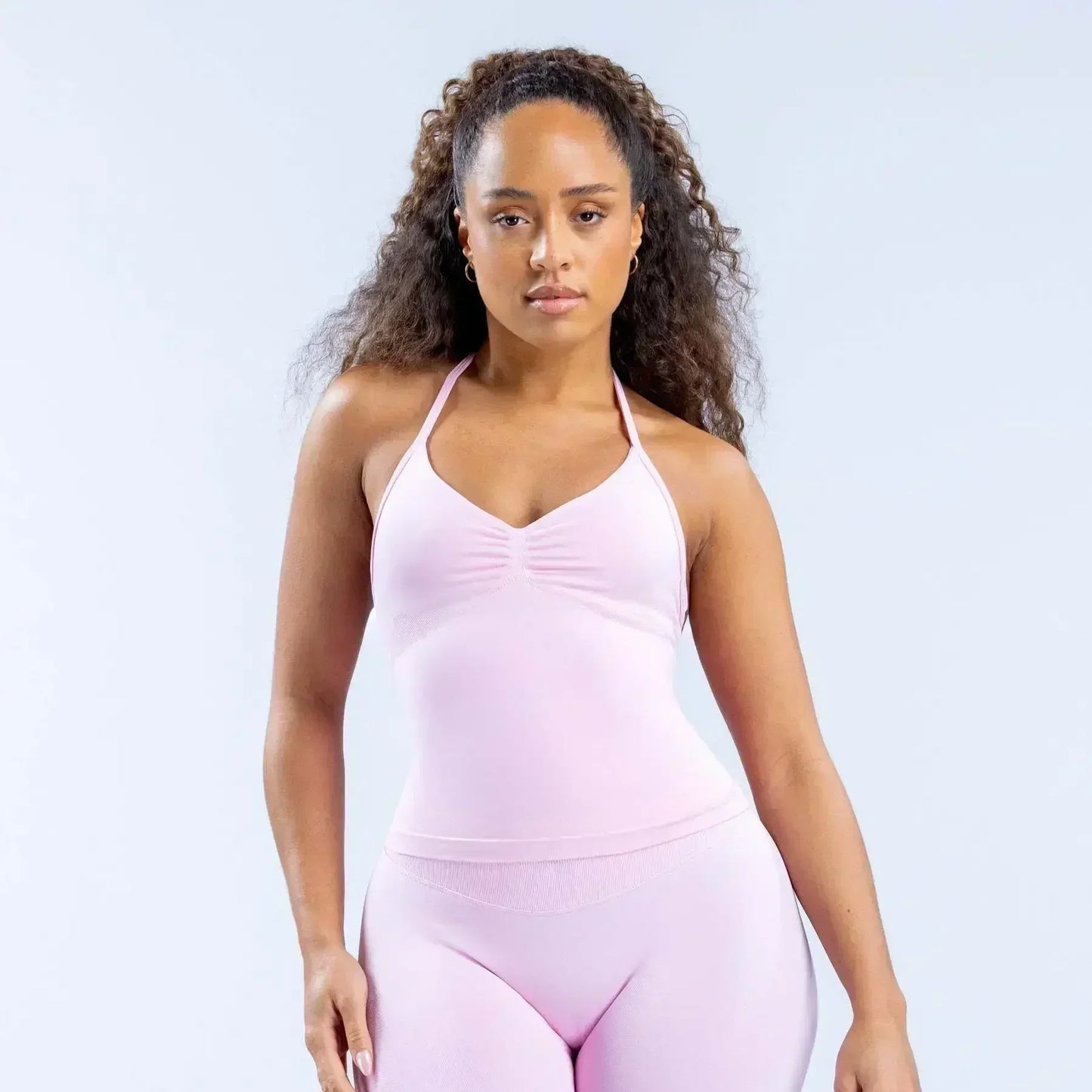 Four Seasons New Gym Fashion Yoga Gym Clothing Hip Pants Neck Bra Comfortable Dopamine Pilates Set