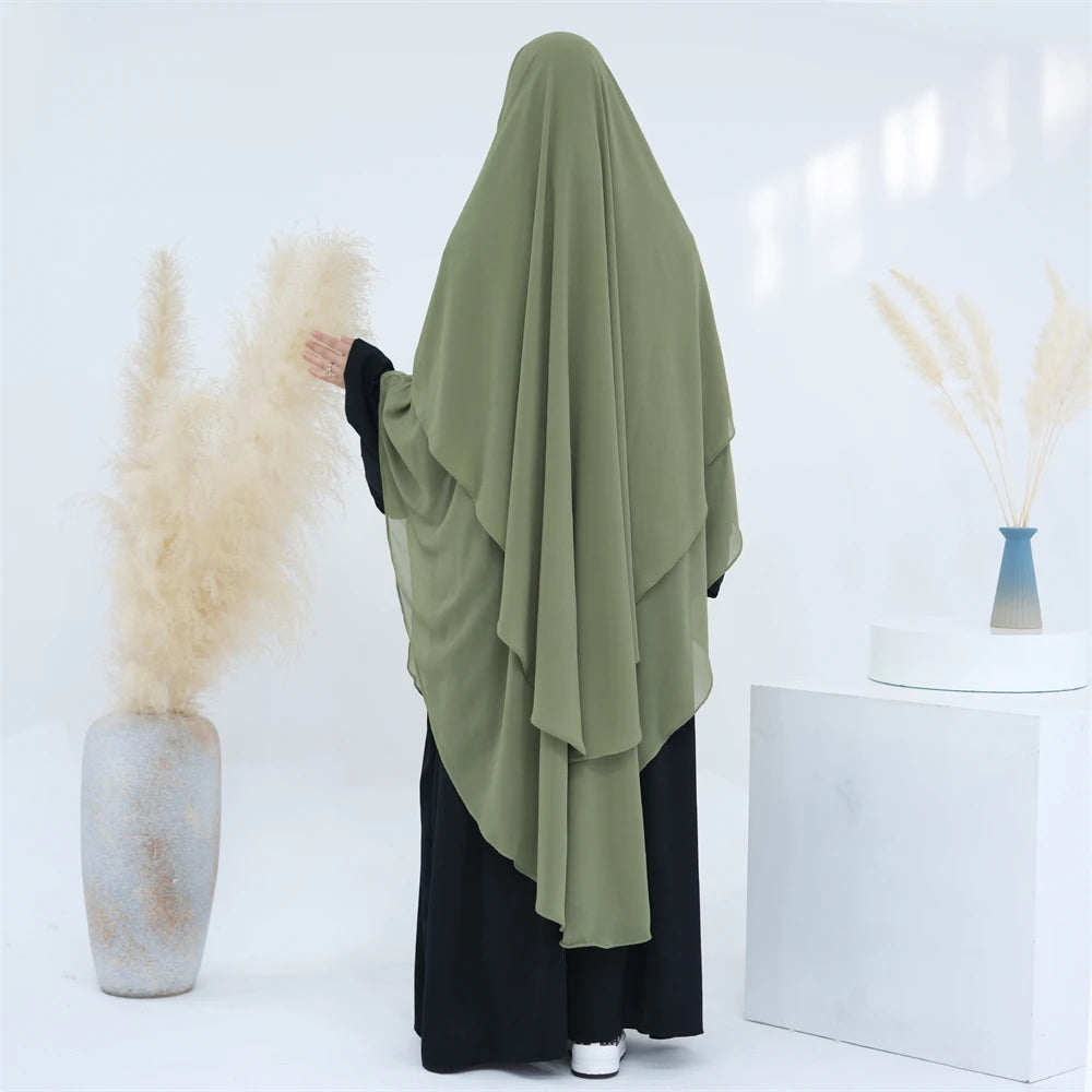 Ramadan Eid Dubai Chiffon Niqab Maxi Khimar Abaya Damen Islam Muslim Hijab Dress Abayas For Women Kebaya Hijabs Femme Musulmane