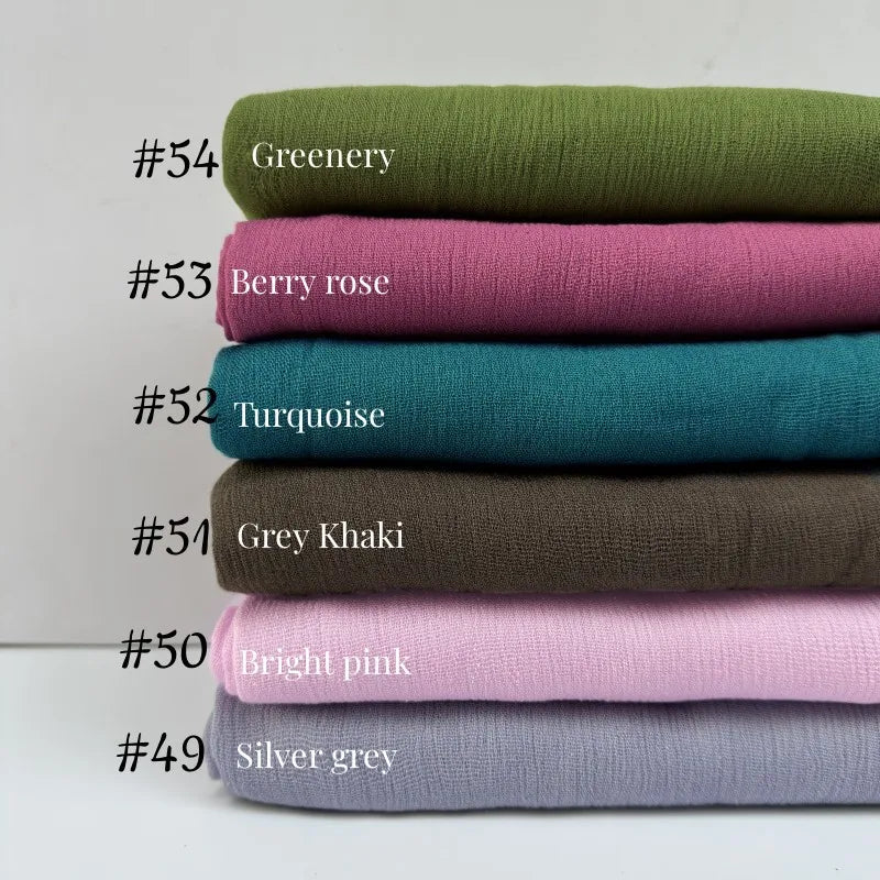 61 Colors Soft Cotton Viscose Scarf Rayon Material Muslim Hijab Mid Eastern Plain Solid Color Headscarf With Tassel