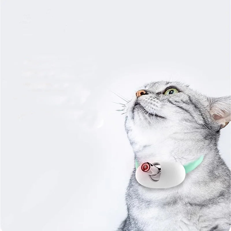 Smart Laser Tease Cat Collar Electric USB Rechargeable Pointer Kitten Automatic Toys Interactive Training Pet Accessories Goods