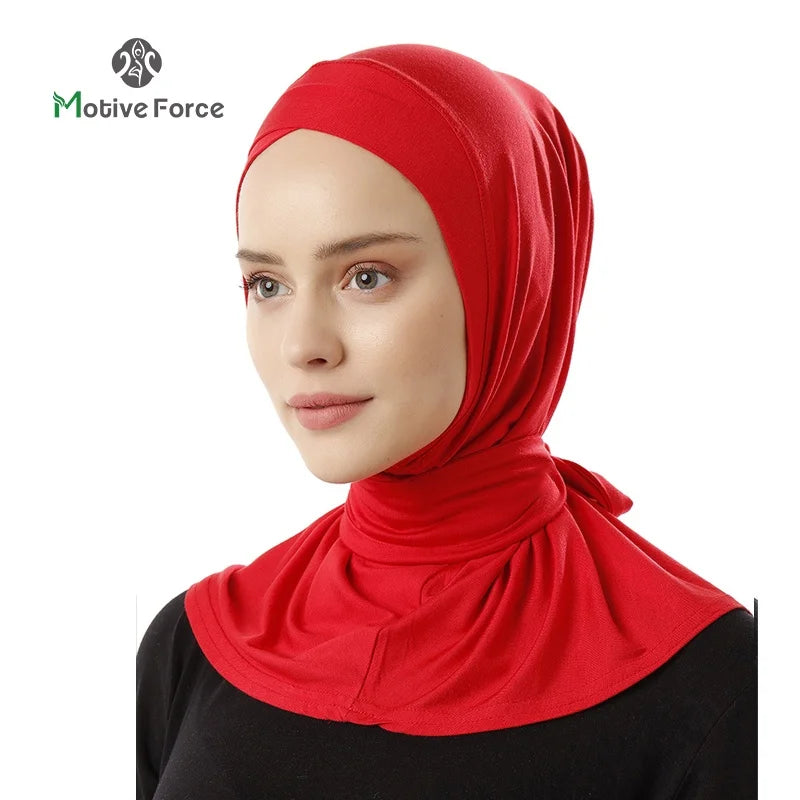 Muslim Modal Sport Hijab Abaya White Head Scarf Hijabs For Woman Abayas Women Jersey Turbans Islamic Turban Wrap Instant shawl