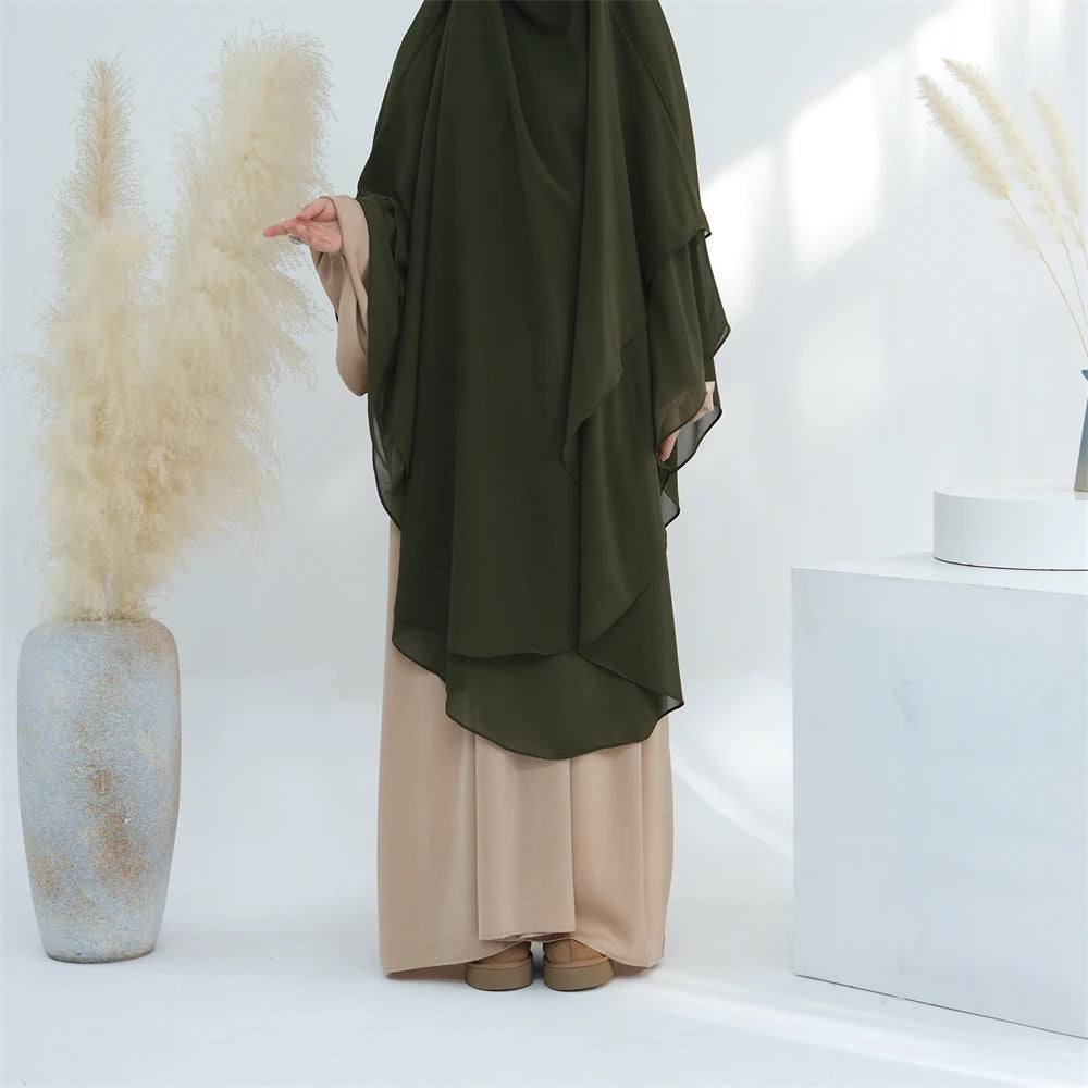 Ramadan Eid Dubai Chiffon Niqab Maxi Khimar Abaya Damen Islam Muslim Hijab Dress Abayas For Women Kebaya Hijabs Femme Musulmane