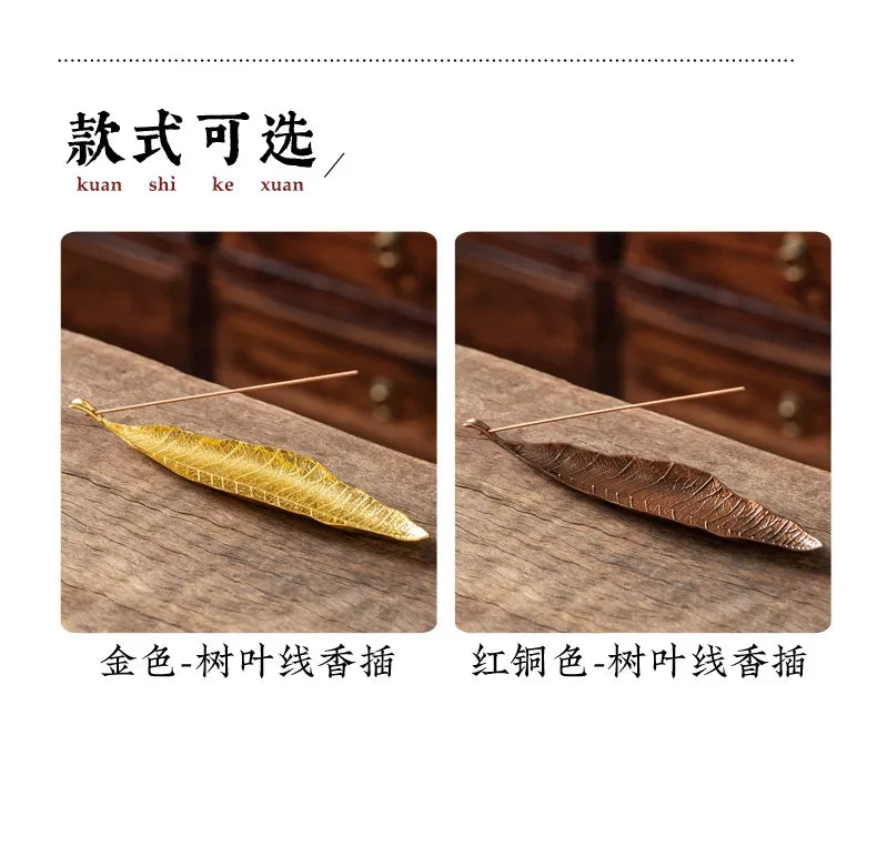 Incense Holder Ash Catcher Long Leafs Censer Meditation Home Decor Accessories