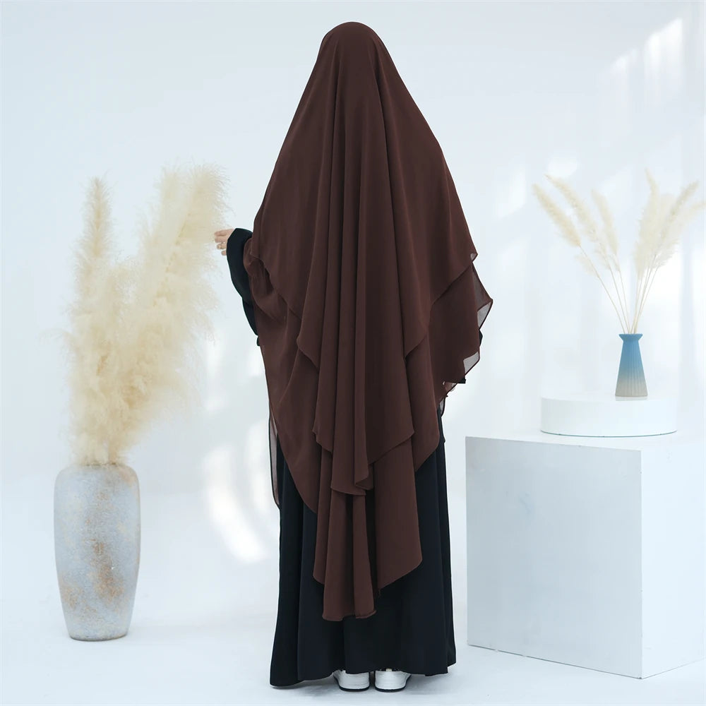 Ramadan Eid Dubai Chiffon Niqab Maxi Khimar Abaya Damen Islam Muslim Hijab Dress Abayas For Women Kebaya Hijabs Femme Musulmane