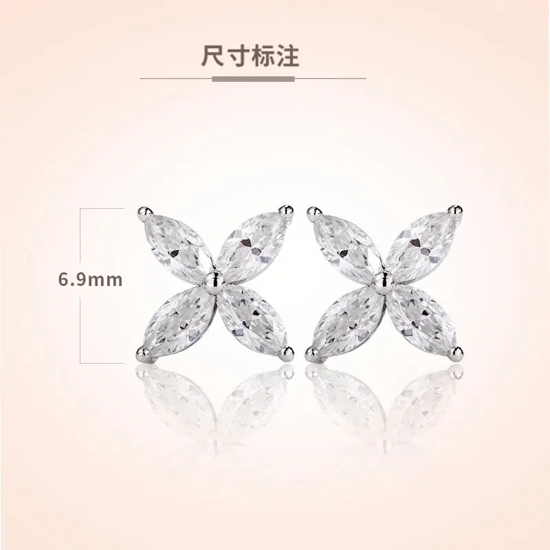 Real Moissant1 Carat D Color Earrings Necklace 100% 925 Sterling Silver Plated 18K Gold Engagement Wedding Party Fine Jewelry