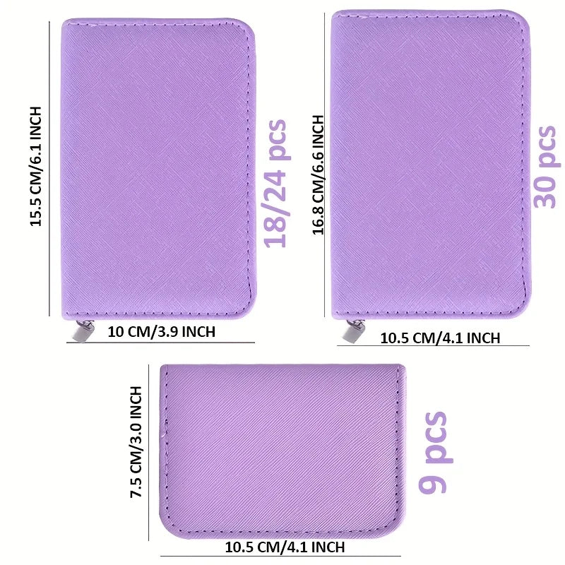 9/18/24/30 PCS Stainless Steel Manicure Set in Dazzling Purple & Blue - Modern Style Nail Clippers with Convex Blade, Non-Scente
