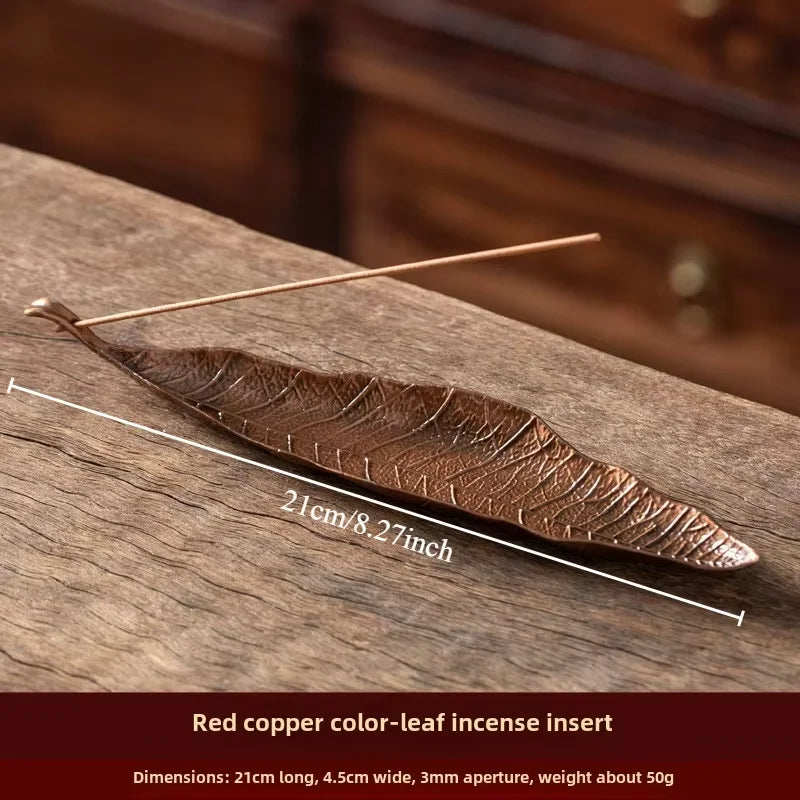 Incense Holder Ash Catcher Long Leafs Censer Meditation Home Decor Accessories