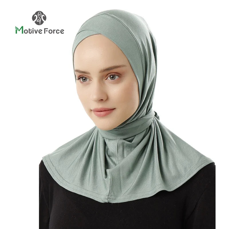 Muslim Modal Sport Hijab Abaya White Head Scarf Hijabs For Woman Abayas Women Jersey Turbans Islamic Turban Wrap Instant shawl