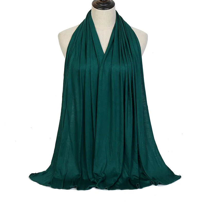 2024 New Muslim Women Jersey Hijab Scarf Solid Color Head Wrap Fashion Headscarf Turban Islam Veil Flexible Premium Modal