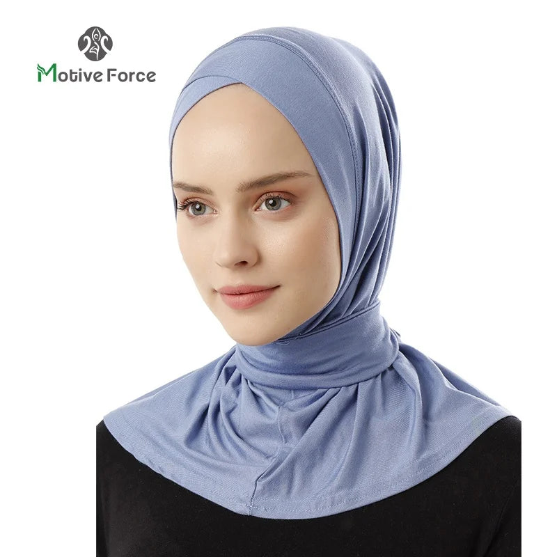 Muslim Modal Sport Hijab Abaya White Head Scarf Hijabs For Woman Abayas Women Jersey Turbans Islamic Turban Wrap Instant shawl