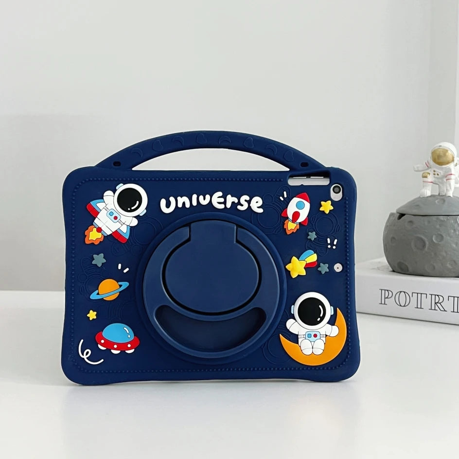 360 Rotating Case For iPad 10th Gen Air 5 4 3 2 1 10.2 10.5 9.7 inch Pro 11 Mini 6 5 4 3 2 1 Soft Silicone Kids Cover Handle Fun