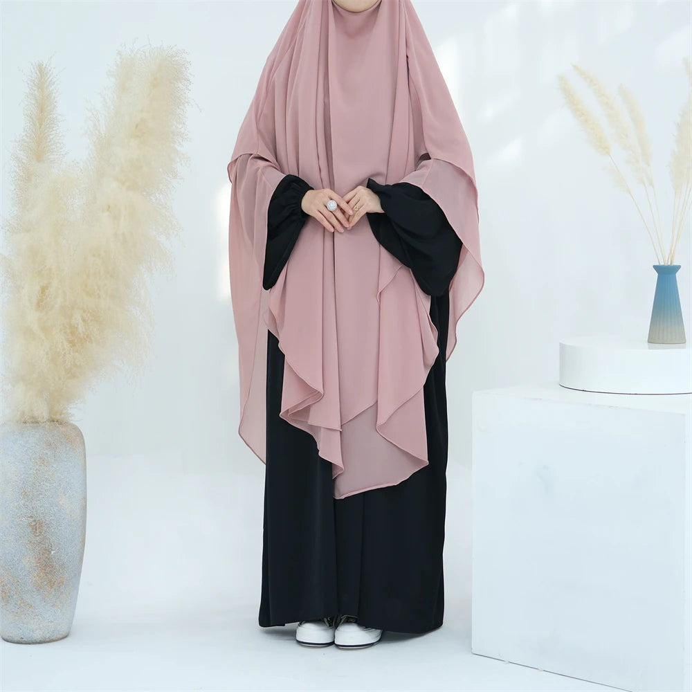 Ramadan Eid Dubai Chiffon Niqab Maxi Khimar Abaya Damen Islam Muslim Hijab Dress Abayas For Women Kebaya Hijabs Femme Musulmane