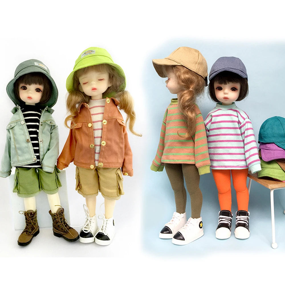 1/6 Doll Hat for Head Circumference 15-17cm 30cm BJD Baseball Cap Fisherman's Hat Fashion Doll Accessories