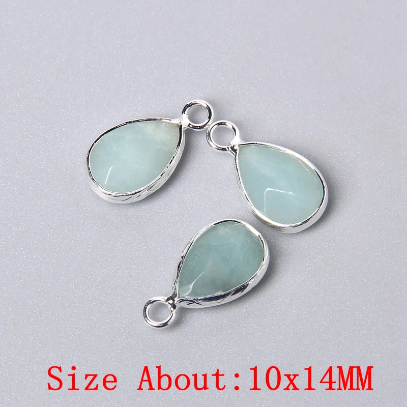 2pcs Natural Rose Clear Pink Quartz Labradorite Amethysts Stone Charm Pendant for Necklaces Earrings Jewelry Making Accessories
