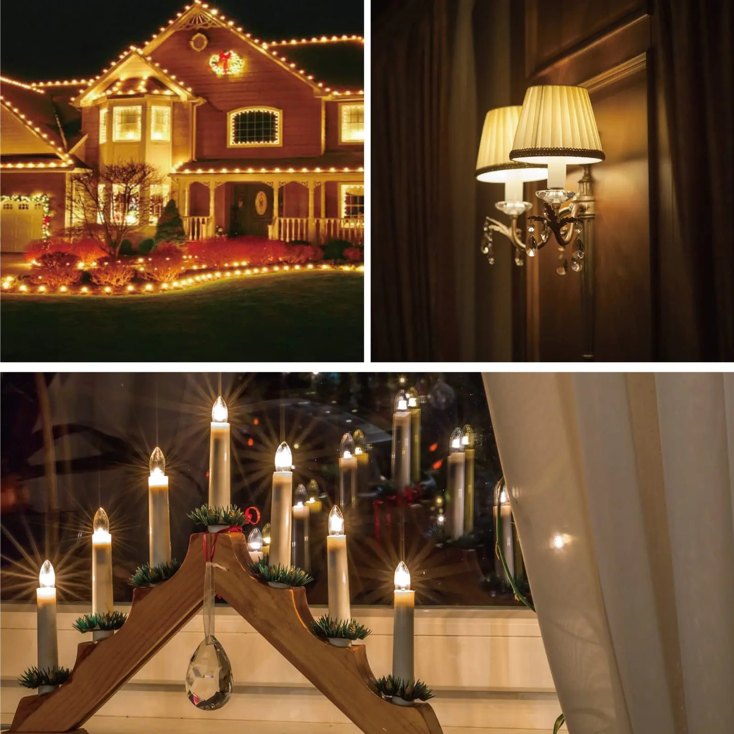 6Pack C7 Candelabra LED Light Bulbs 0.5W E12 E14 Chandelier Base 7W Incandescent Equivalent Vintage Candle Edison Night Bulb