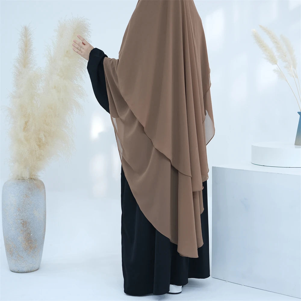 Ramadan Eid Dubai Chiffon Niqab Maxi Khimar Abaya Damen Islam Muslim Hijab Dress Abayas For Women Kebaya Hijabs Femme Musulmane